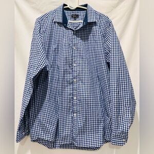 Galaxy Men’s Checked Blue Shirt Slim Fit Size Large
